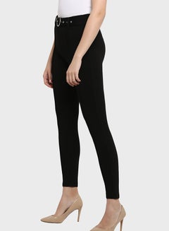 MODE Ring Belt Detail Jeggings Black  - Image 3