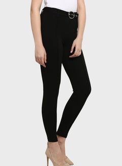 MODE Ring Belt Detail Jeggings Black  - Image 2