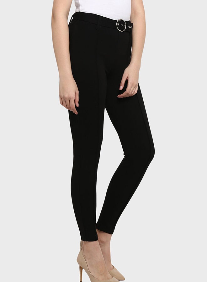 MODE Ring Belt Detail Jeggings Black  - Image 2