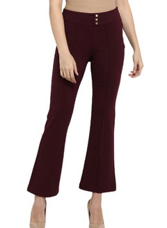 MODE Bell Bottom Detail Jeggings Burgundy  - Image 1