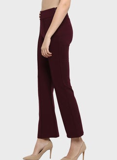 MODE Bell Bottom Detail Jeggings Burgundy  - Image 3