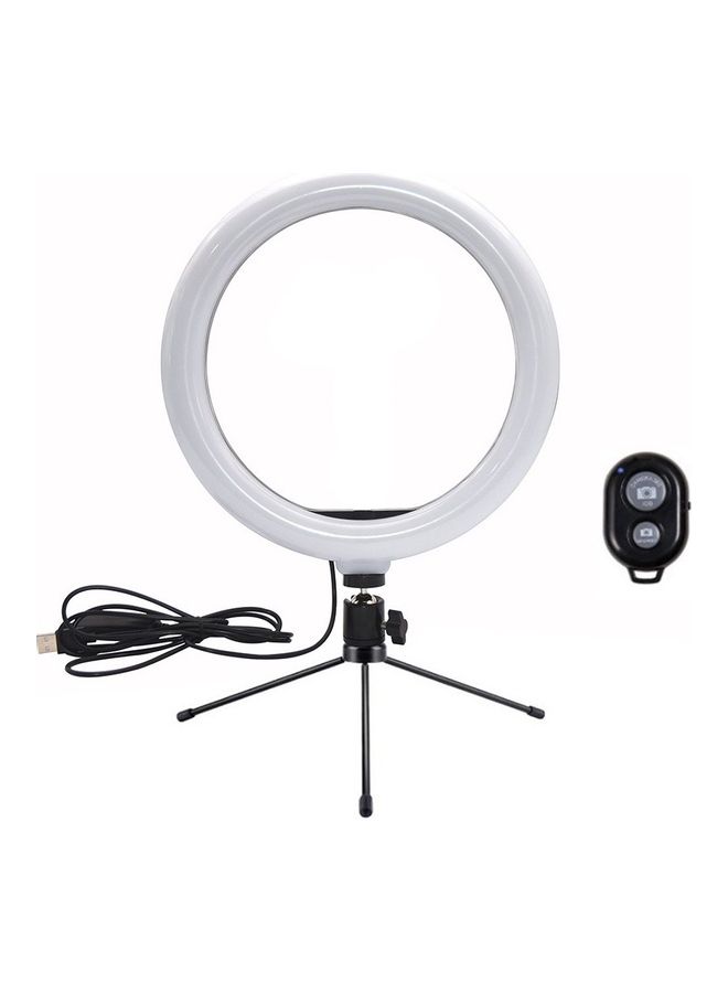 Video LED Ring Light with Table Tripod Stand Black/White  - Image 2