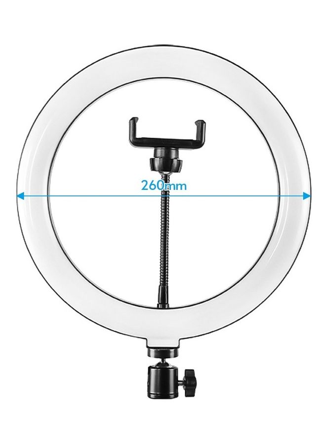 LED Ring Light with Phone Clamp for Photography White/Black - Image 5