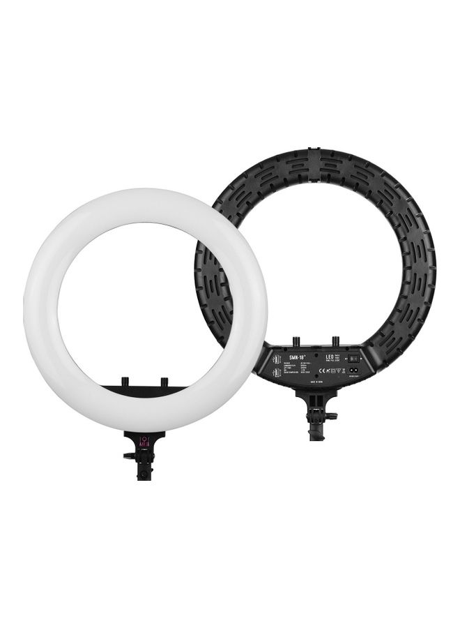 حلقة إضاءة LED مع جهاز تحكم عن بعد مع 3 مشابك للموبايل أبيض/أسود - Image 5