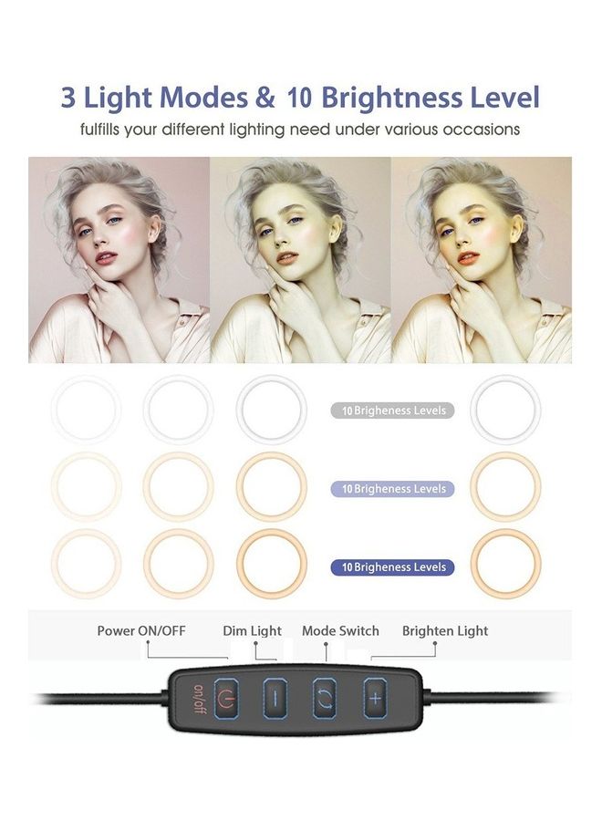 LED Ring Light Kit for Photography Black/White - Image 4