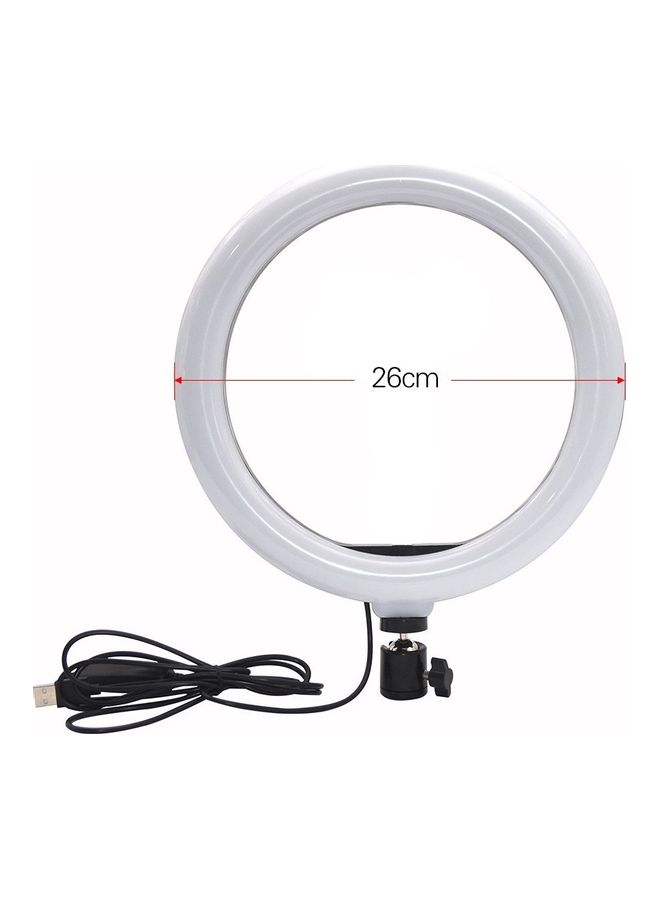 مصباح على شكل حلقي بإضاءة LED  مع حامل ثلاثي الأرجل للتصوير الفوتوغرافي أسود/ أبيض - Image 4