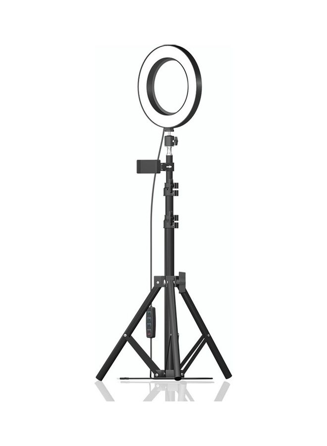 ماركة غير محددة حلقة إضاءة LED للتصوير الفوتوغرافي مع حامل ثلاثي القوائم أسود/ أبيض  - Image 1