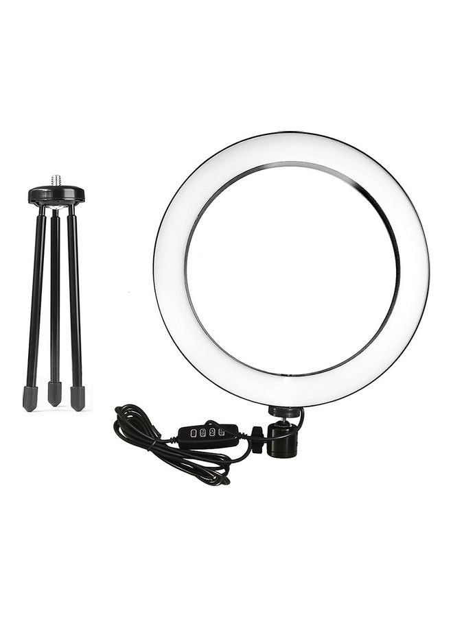 3-Colour Mode Table LED Ring Light with Tripod Stand White/Black  - Image 4