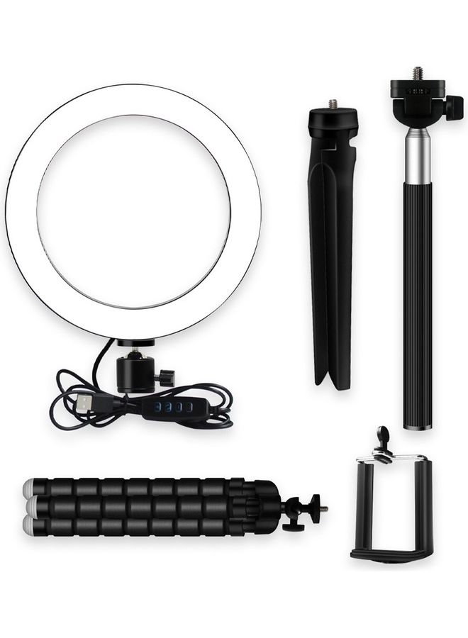 حلقة إضاءة LED ب3 ألوان مع حامل ثلاثي للهاتف متعدد الألوان - Image 4