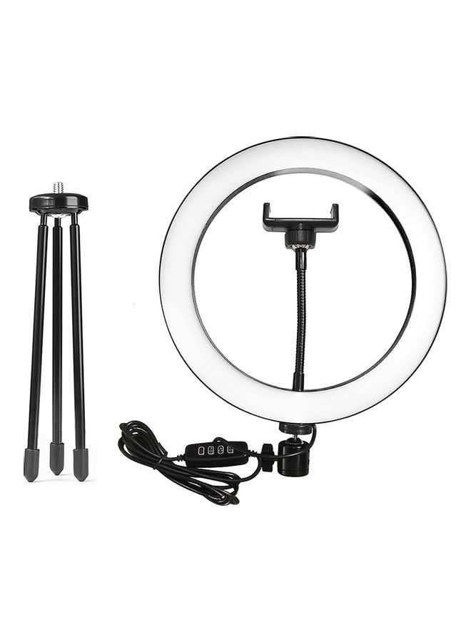 3-Colour Mode Table LED Ring Light with Tripod Stand White/Black  - Image 5