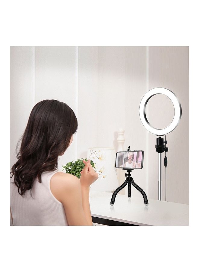 حلقة إضاءة LED ب3 ألوان مع حامل ثلاثي للهاتف متعدد الألوان - Image 5