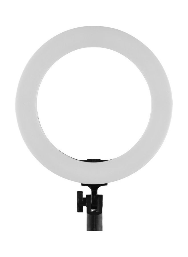 حلقة إضاءة LED مع حامل للهاتف المحمول أبيض/أسود - Image 3