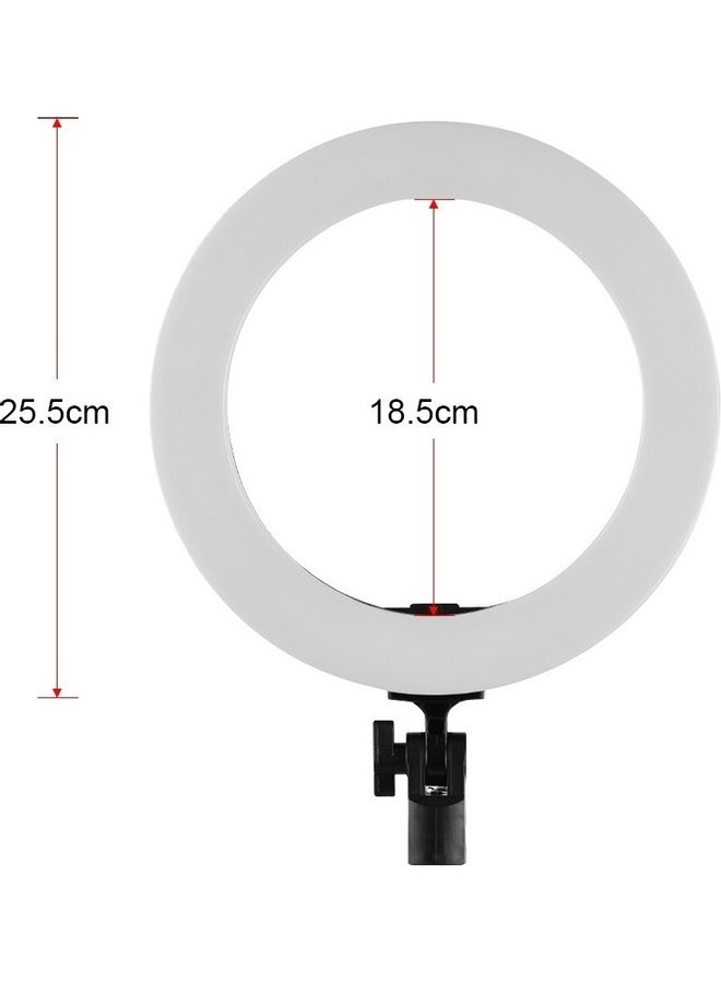 حلقة إضاءة LED مع حامل للهاتف المحمول أبيض/أسود - Image 5
