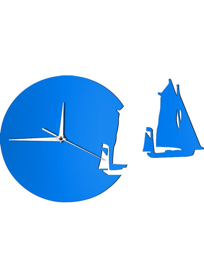 Sailing Ship Themed Wall Clock Blue - Image 1