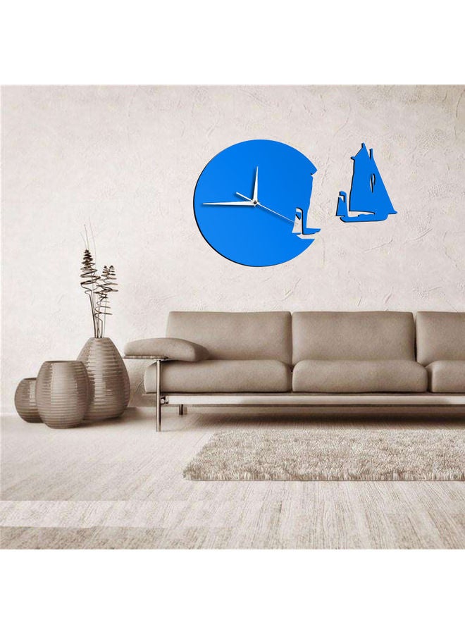 Sailing Ship Themed Wall Clock Blue - Image 2