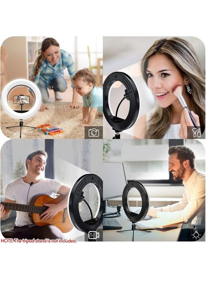 3-Mode LED Ring Light with Ballhead Adapter Phone Holder White/Black - Image 5