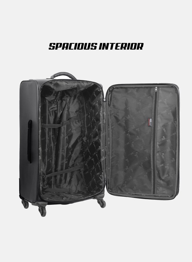 بارا جون طقم حقائب سفر بعجلات دوارة للأمتعة مكون من 4 قطع أسود - Image 3