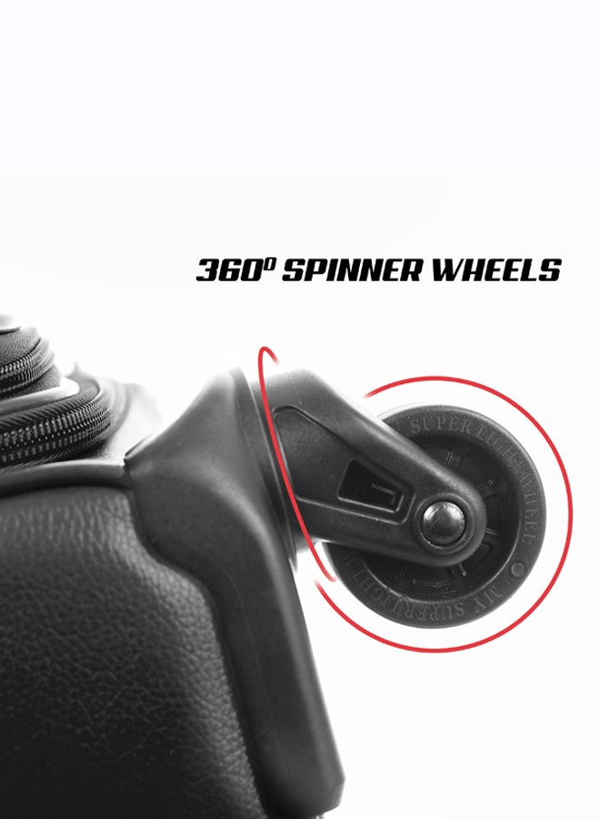 بارا جون طقم حقائب سفر بعجلات دوارة للأمتعة مكون من 4 قطع أسود - Image 5