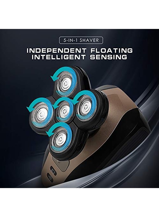 5-In-1 Electric Shaver Gold/Black - Image 2
