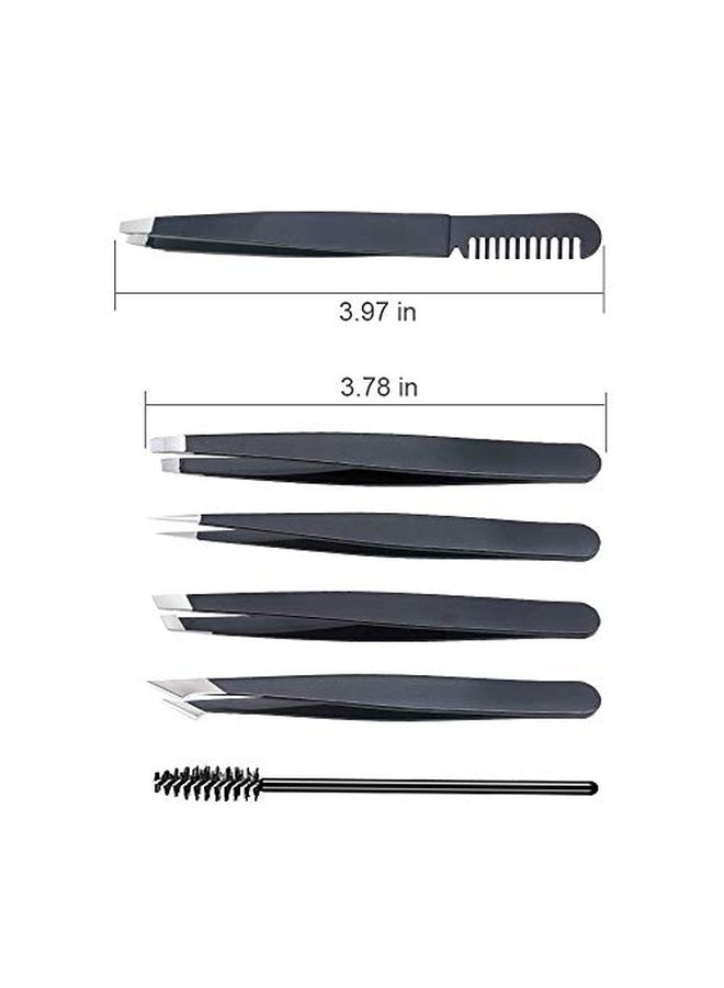 Generic 6-Piece Eyebrow Tweezers Set Black  - Image 4