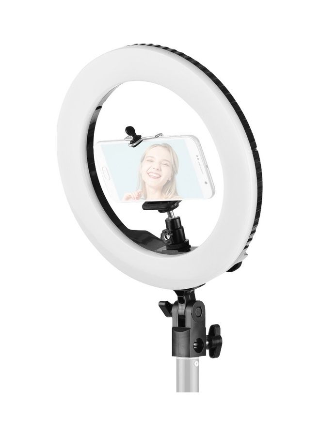Generic - LED Ring Light with Cell Phone Holder 28W White/Black - Image 1