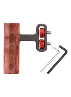 Generic Wooden Handle Side Hand Grip Universal Camera Cage Brown  - Image 1