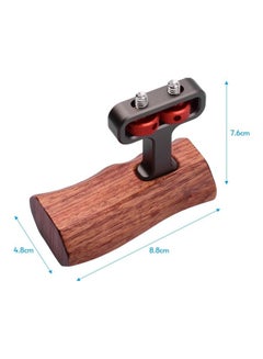Generic Wooden Handle Side Hand Grip Universal Camera Cage Brown  - Image 4