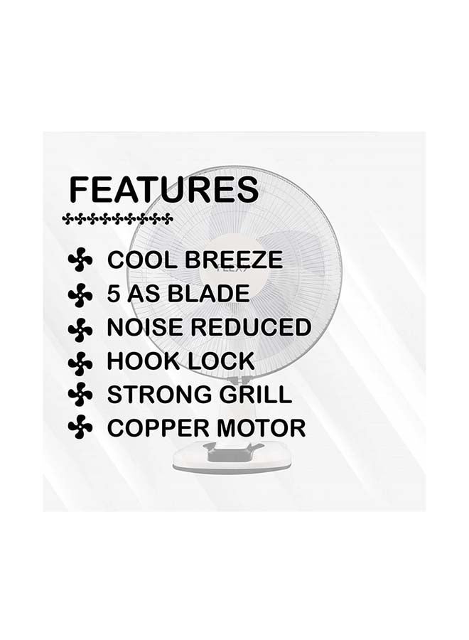 Flexy - 16 Inches 5 Leaf 3 Speed Rotating Table Fan FT1714F5 White - Image 1