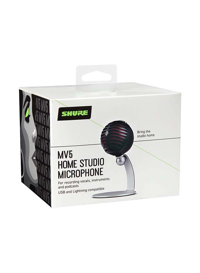 Shure Digital Condenser Microphone With USB And Lightning Cable MV5-B-DIG Black  - Image 5
