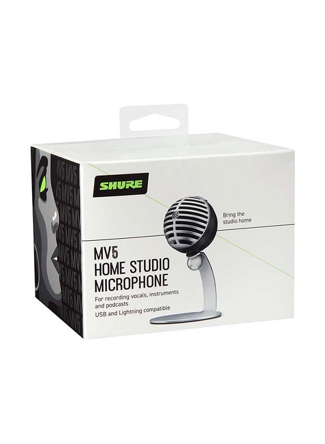 Shure - Digital Condenser Microphone With USB And Lightning Cable MV5-DIG Gray - Image 1