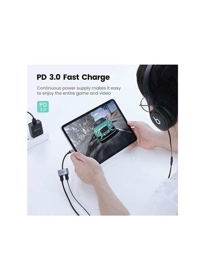 Ugreen - Type C Earphone Stereo Audio Adaptor Silver - Image 1