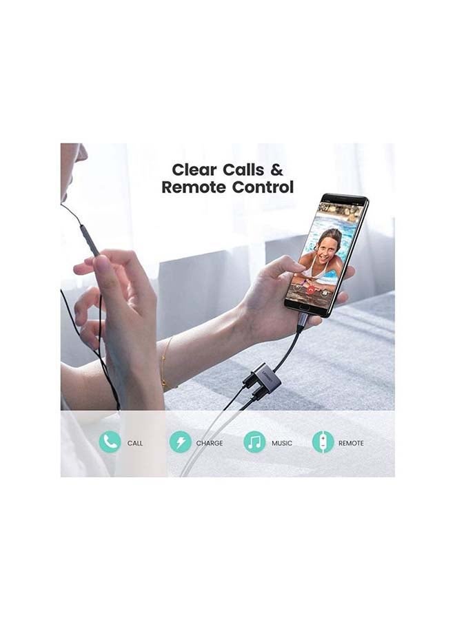Ugreen - Type C Earphone Stereo Audio Adaptor Silver - Image 1
