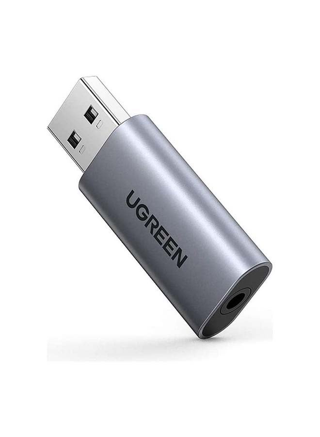 Ugreen - USB External Sound Card Audio Adapter 2 in 1 USB to 3.5mm Jack Audio Adapter Aluminum Stereo Compatible with Windows Mac PS5 Linux  PC  Laptops Desktops Silver - Image 1