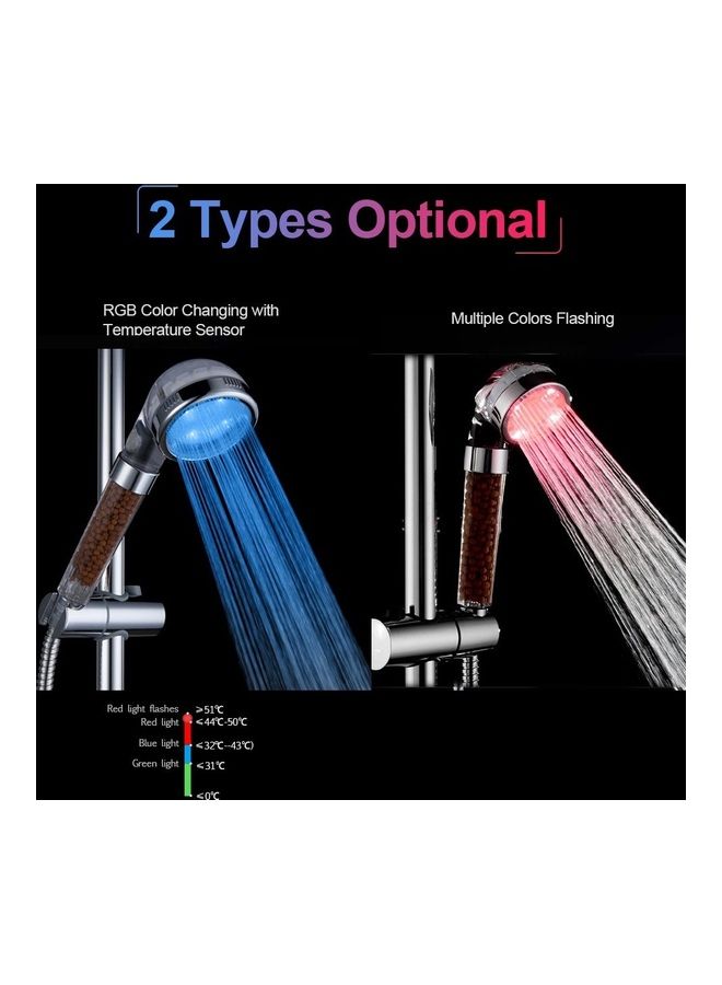 ED Shower Head Ionic Filter Automatically Color-Changing Multicolour