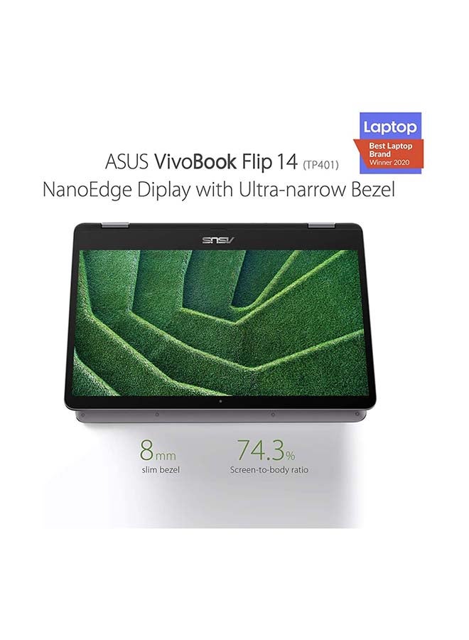 ASUS - VivoBook Flip 14 TP401M-EC32ET Laptop With 14-Inch FHD Display, Celeron N4020 Processor/4GB RAM/128 eMMC/Intel UHD Graphics 600 English/Arabic Light Grey - Image 1