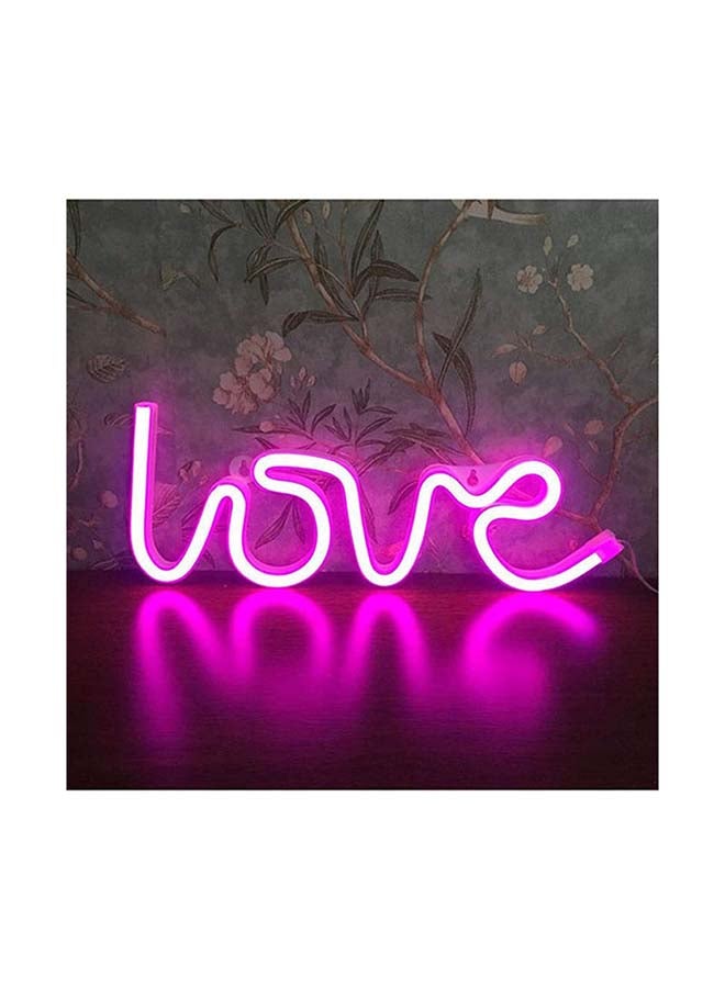 فاشون هوم - مصباح ليلي لتزيين الحائط بتصميم كلمة "Love" وردي 34.5x13.5سم - Image 1