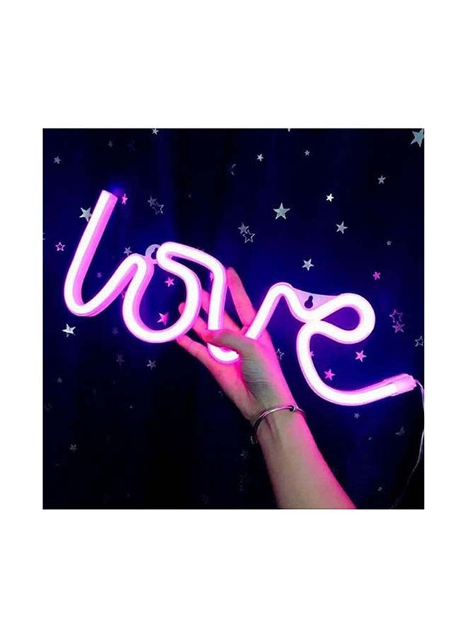فاشون هوم - مصباح ليلي لتزيين الحائط بتصميم كلمة "Love" وردي 34.5x13.5سم - Image 1