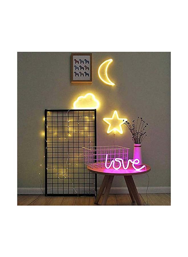 فاشون هوم - مصباح ليلي لتزيين الحائط بتصميم كلمة "Love" وردي 34.5x13.5سم - Image 1