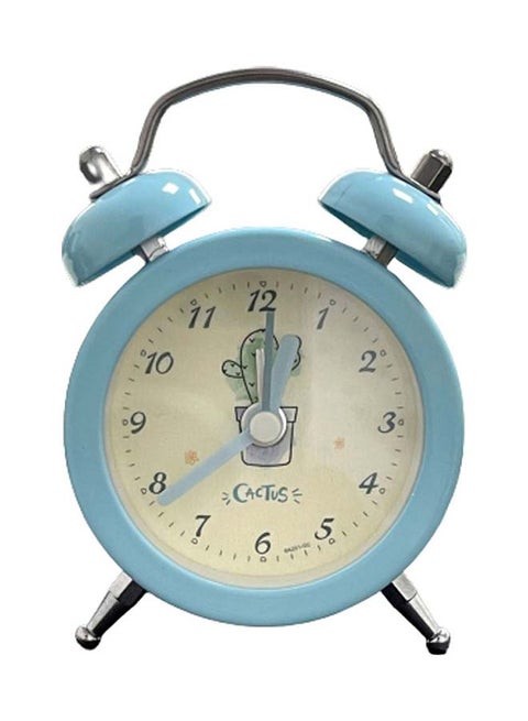 Double Bell Analog Alarm Clock Blue 4.53x2.32x6.5inch