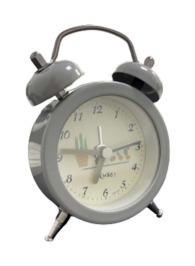 Double Bell Analog Alarm Clock Grey 4.53x2.32x6.5inch - v1617864800/N46355301A_2