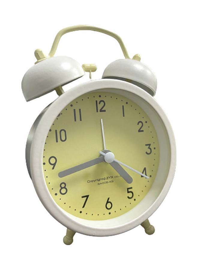 Twin Bell Analog Alarm Clock Yellow 4.53x2.32x6.5inch - v1617864801/N46355505A_1