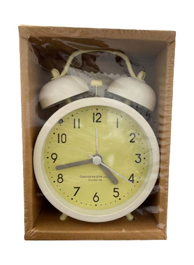 Twin Bell Analog Alarm Clock Yellow 4.53x2.32x6.5inch - v1617864801/N46355505A_4