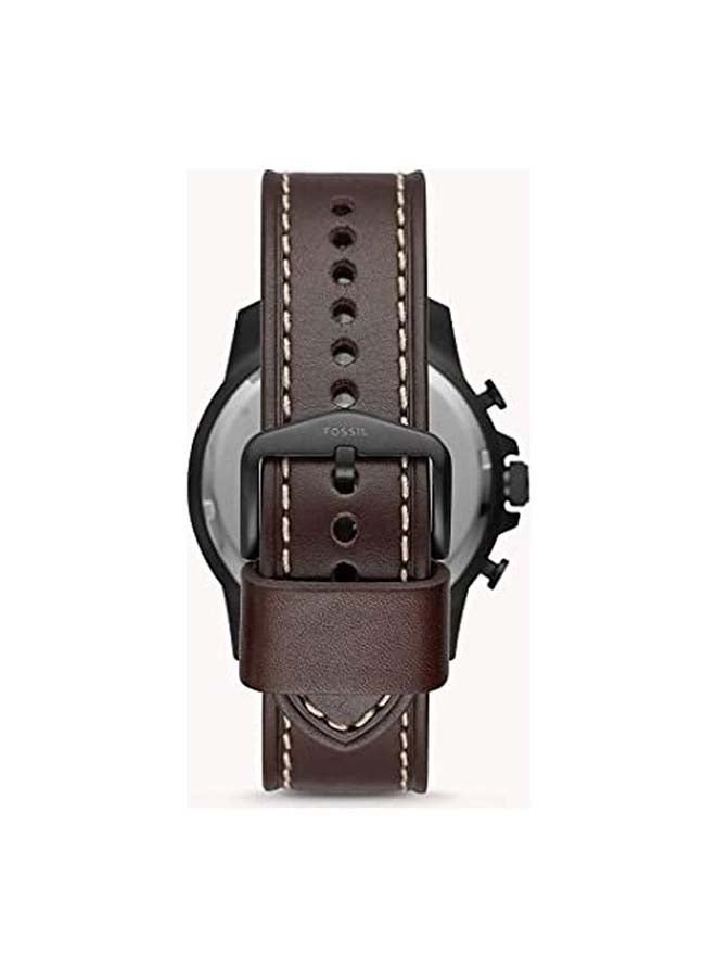 FOSSIL Men's Bowman Round Shape Leather Band Chronograph Wrist Watch 22 mm - Brown - FS5601  - Image 3