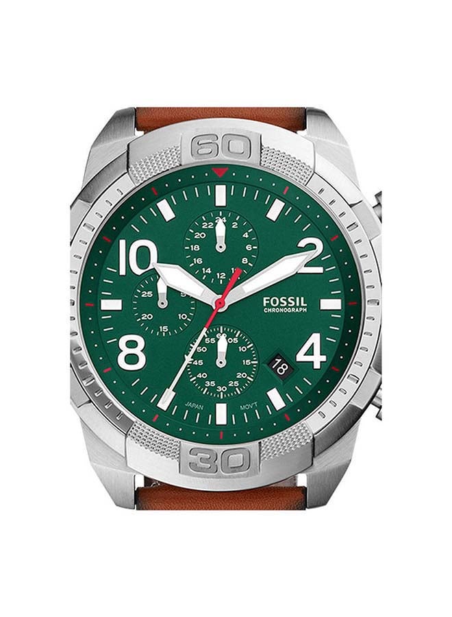 FOSSIL Men's Bronson Round Shape Leather Band Chronograph Wrist Watch - Brown - FS5738  - Image 4