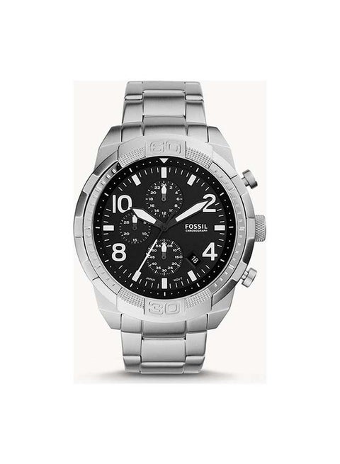 Men's Bronson Round Shape Stainless Steel Chronograph Wrist Watch - Silver - FS5710