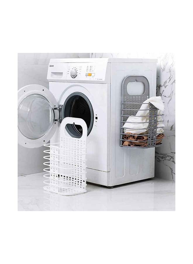 fashionhome Foldable Laundry Basket White 28x17x46cm - Image 3