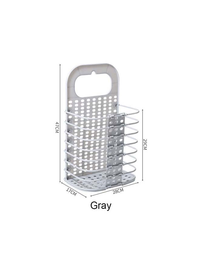 fashionhome Foldable Laundry Basket Grey 28x17x46cm - Image 3