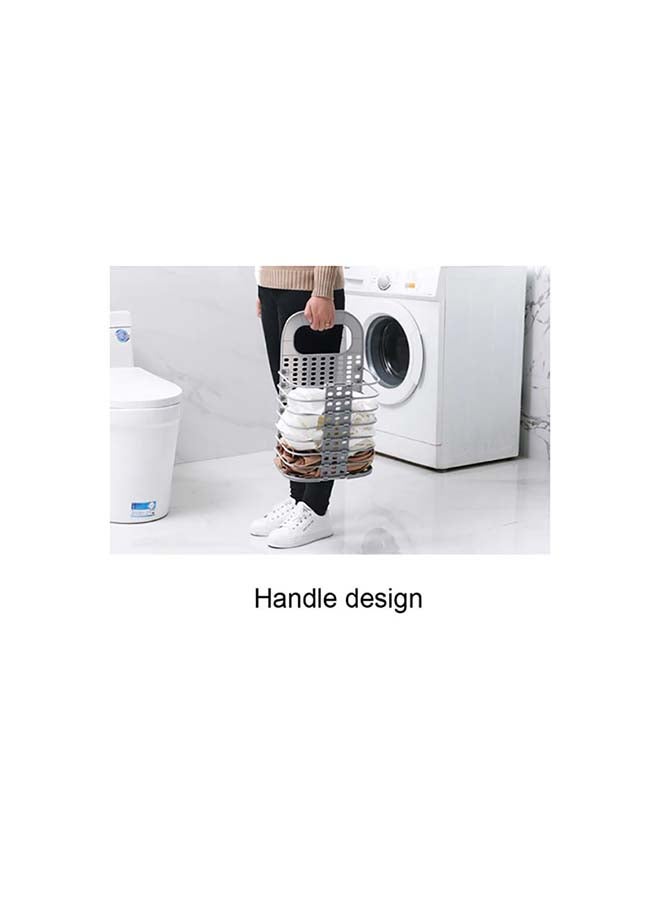 fashionhome Foldable Laundry Basket Grey 28x17x46cm - Image 4