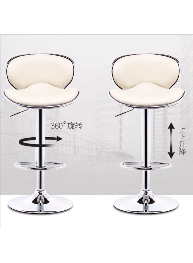 Generic Kitchen Bar Chair Beige/Silver 49x49x70cm  - Image 2