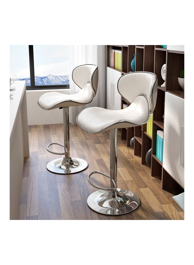 Generic Kitchen Bar Chair Beige/Silver 49x49x70cm  - Image 3